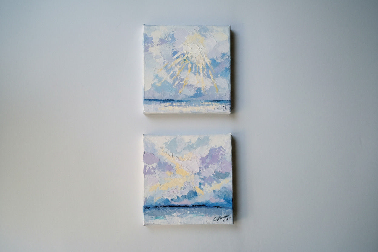 https://cdn.shopify.com/s/files/1/1051/1899/0685/files/01m.jpg?v=1776515734,Sonne am Meer,5,Sonne am Meer – Gesamtansicht Zweierkollektion maritimes Ölgemälde bunt