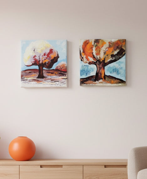 https://cdn.shopify.com/s/files/1/1051/1899/0685/files/17_7c6251f4-8c02-4806-8c52-f5686dfa92a4.jpg?v=1773583963,Bäume im Herbst,3,Bäume im Herbst Ölgemälde – Pinseldetail Leinwand Herbststimmung Nahaufnahme