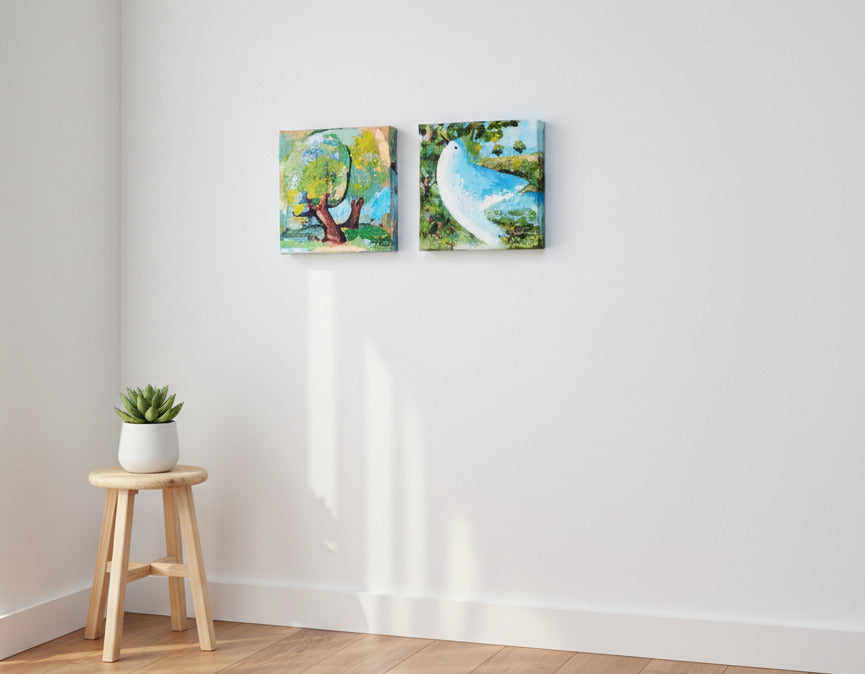 https://cdn.shopify.com/s/files/1/1051/1899/0685/files/20_7d68e2fe-4f16-40de-8cd9-ba3acddc2759.jpg?v=1775403848,Sommerflug,4,Sommerflug – leichtes Wandgemälde Vogel Zweierkollektion als Wohnraumdekoration