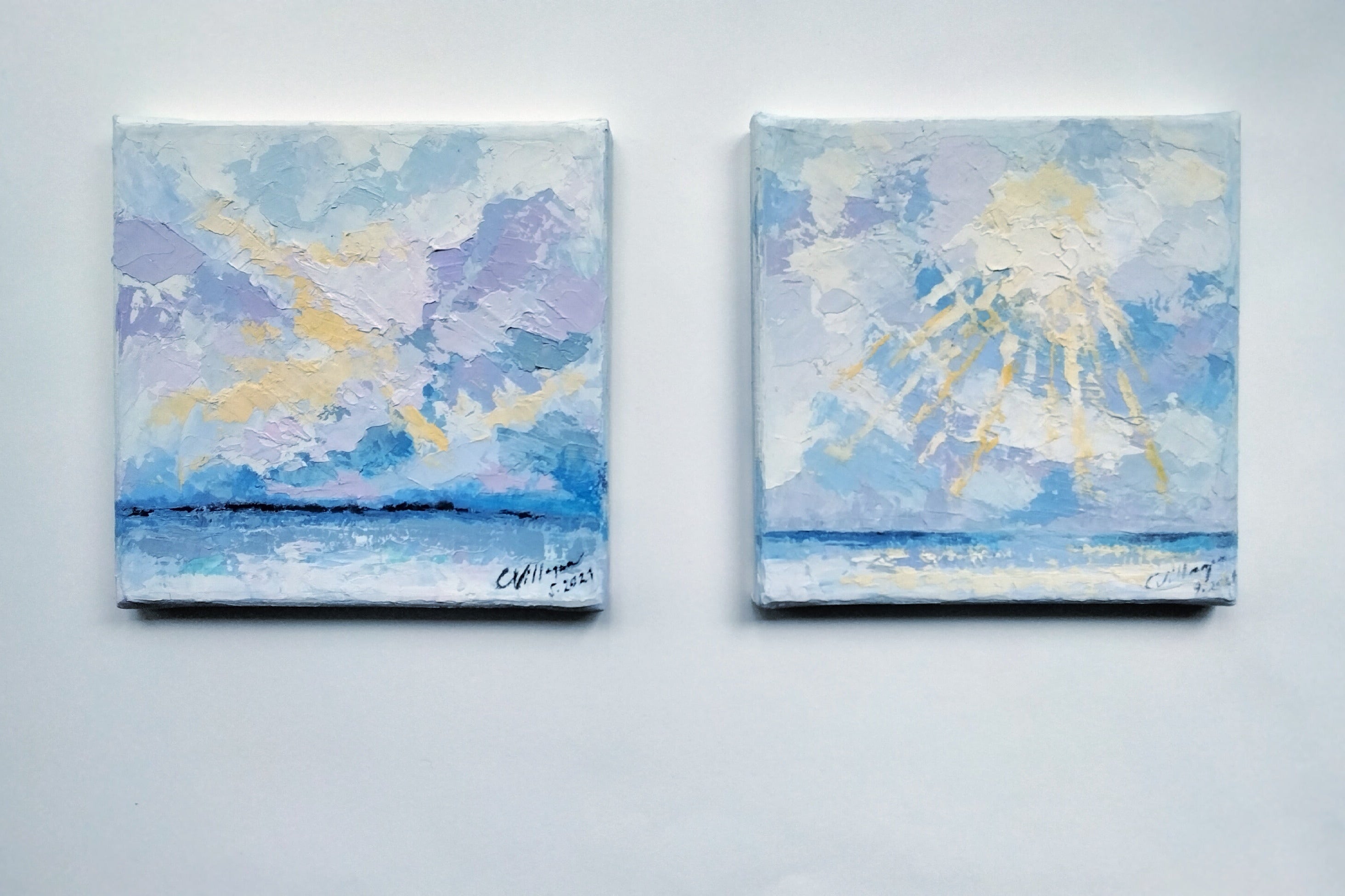 https://cdn.shopify.com/s/files/1/1051/1899/0685/files/27.jpg?v=1776515734,Sonne am Meer,1,Ölgemälde Sonne am Meer – farbiges Meeresgemälde in Mehrfarbig und Blau auf Leinwand